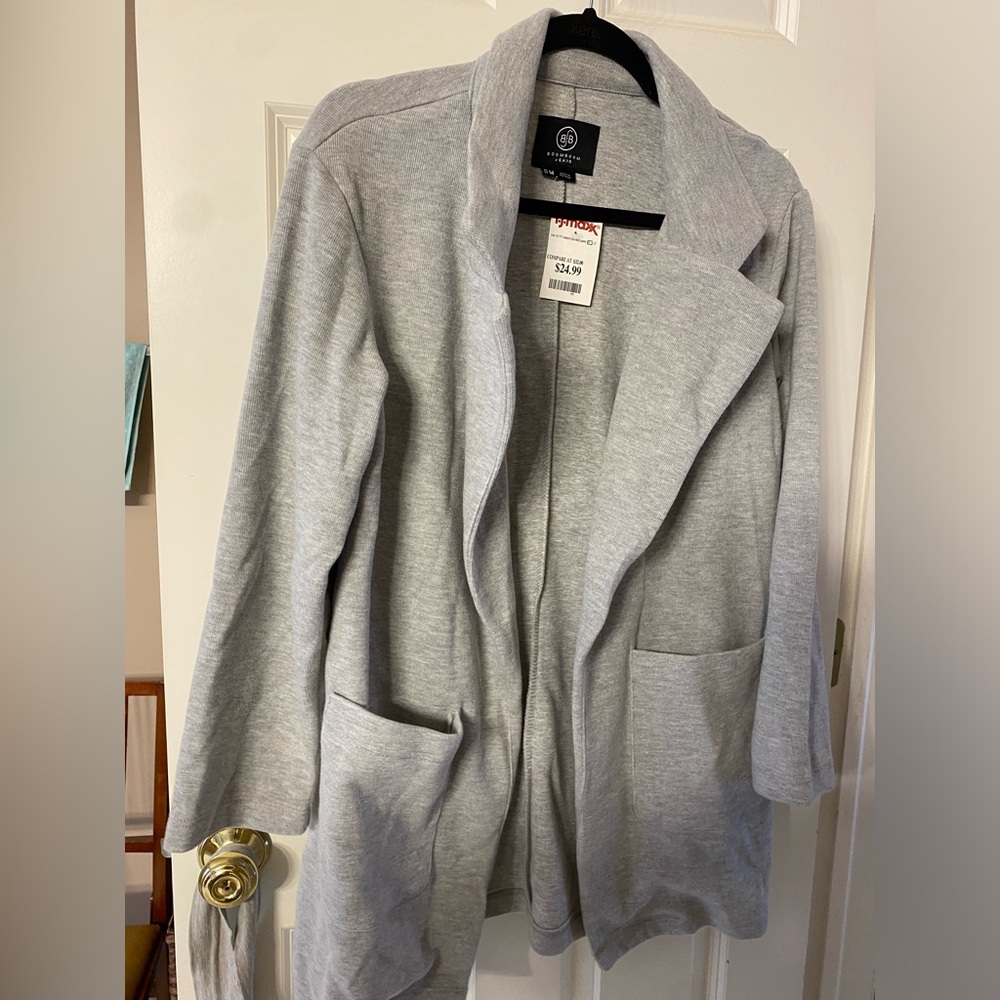 Boom Boom Jeans NWT Gray Blazer Cardigan SZ M